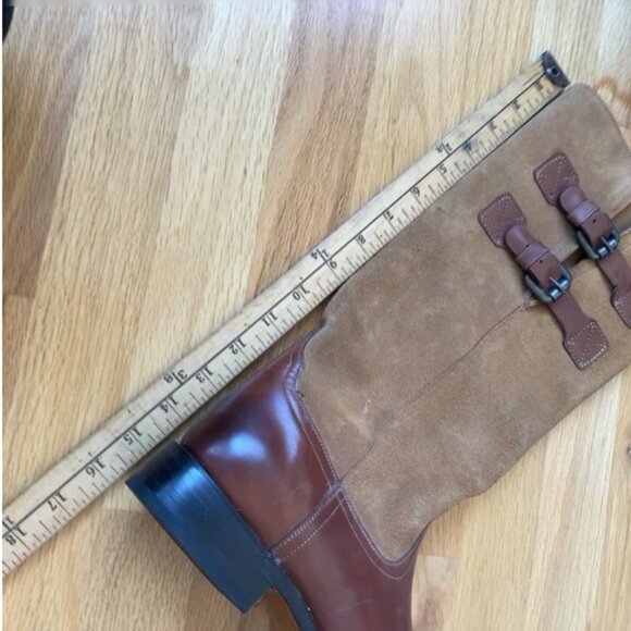 Lucchese Paige Riding Buckle Tan Leather Tall Boots 8.5 B M8500 - Picture 11 of 11